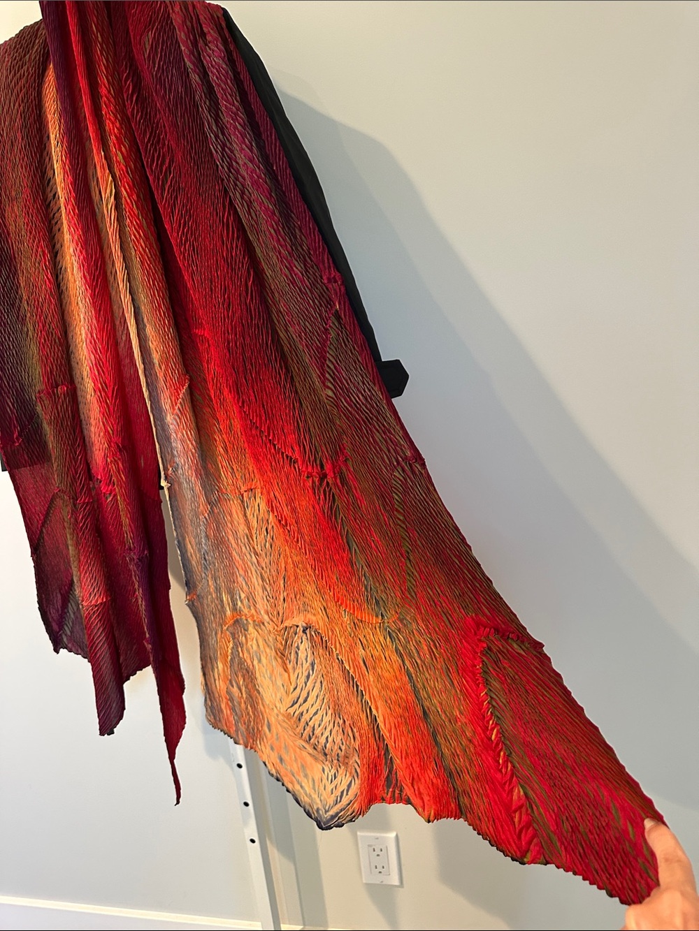 Shibori Silk Shawl Hand Dyed - Picture 4 of 4